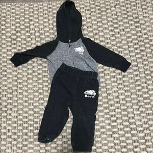 Roots Kids Black and Gray Bottoms Set